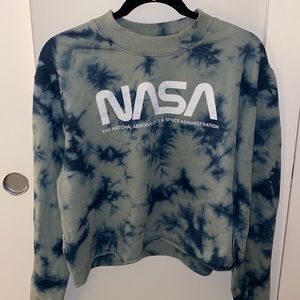 NASA cropped tie dye sweatshirt
